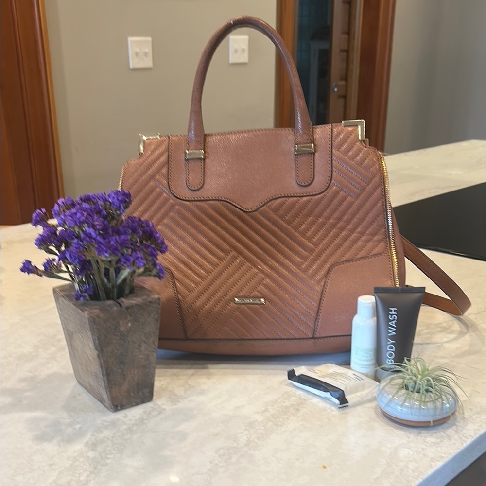 Rebecca Minkoff Brown Satchel with Quilted Design